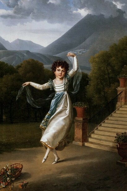 Benjamin Rolland, Louise Julie Murat che balla la tarantella, 1811, Reggia di Caserta, Italia