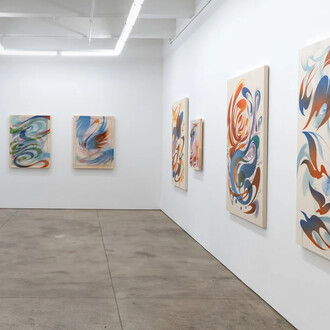 Haoyun Erin Zhao, Rivers flow through us, exhibition view. Courtesy of Morgan Lehman Gallery