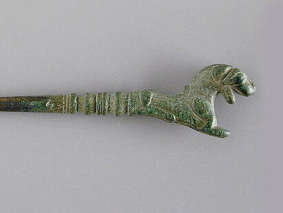 Cast bronze pins from Luristan, Iran, dating from circa 800–300 B.C., used as jewelry and adornments