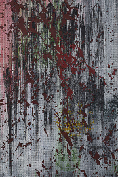 Jacqueline Humphries, JH6122, 2023 (detail). Courtesy the artist; Greene Naftali, New York; Modern Art, London; and
Galerie Gisela Capitain, Cologne.
Photo by Simon Vogel