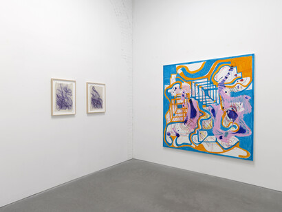 Joanne Greenbaum, Amnesia, exhibition view. Courtesy of Nino Mier Gallery