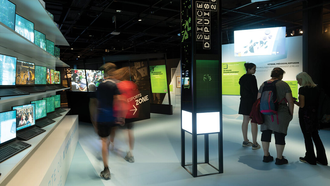 Longueurs d’avance, vue de l'exposition. Avec l'aimable autorisation du Musée Olympique