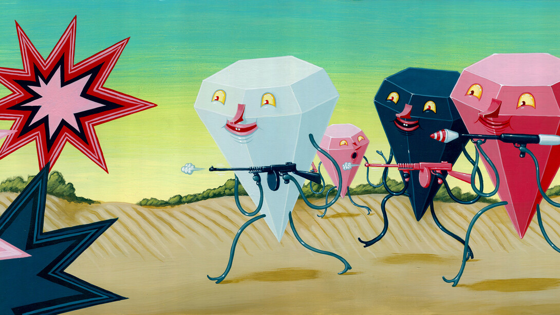 Travis Lampe, The fair and non-malicious attack made in self-defense (detail). Courtesy of Corey Helford Gallery