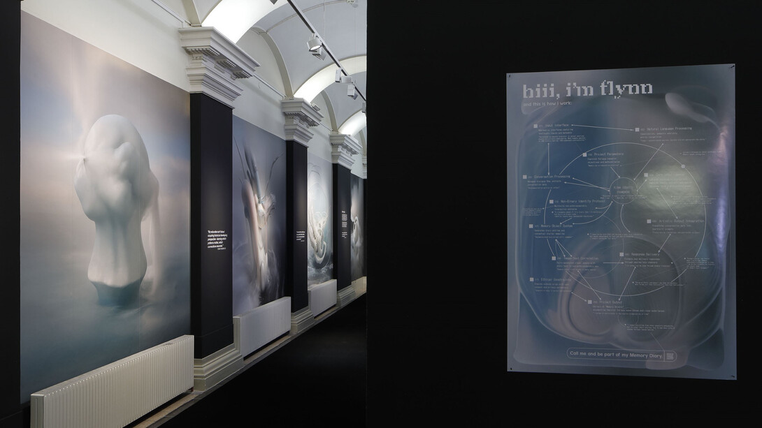 Between code and care: Flynn's portrait of human connections, exhibition view. Courtesy of Francisco Carolinum Linz
