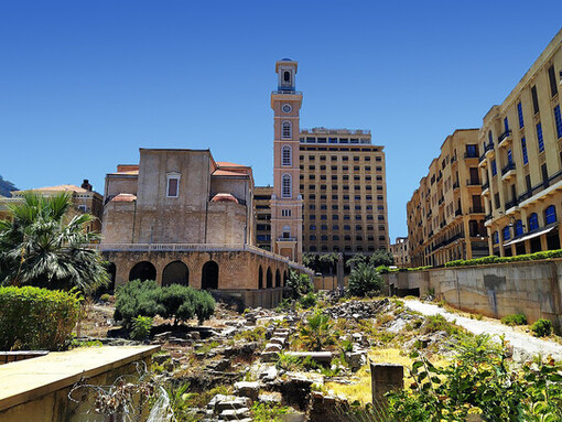 Ruinas de Berytus y Catedral Maronita de San Jorge, Beirut, Líbano