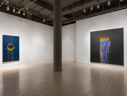 Pat Steir, Before the rain, exhibition view. Courtesy of Locks Gallery