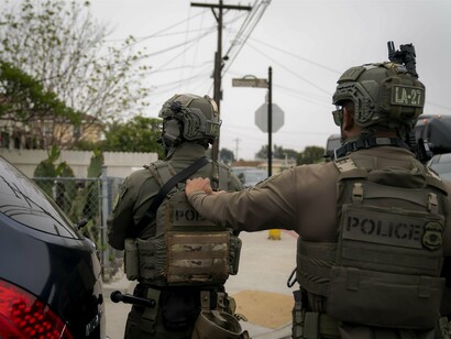 Immigration and Customs Enforcement (ICE) Enforcement and Removal Operations (ERO) in Los Angeles, California, June 12, 2025