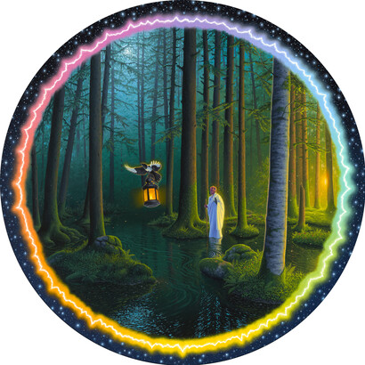 Adrian Cox, The flooded path (Maker's dream XI) (detail). Courtesy of Corey Helford Gallery