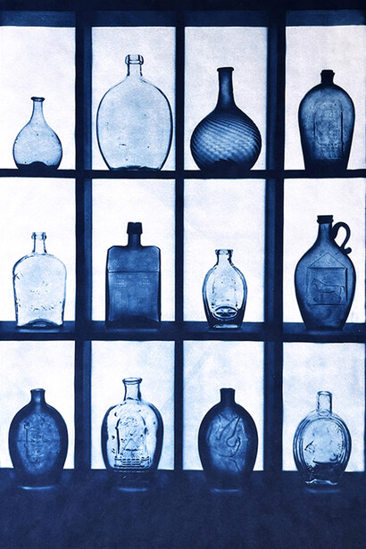 David Sokosh, Bottle display, 2023. Courtesy of Carrie Haddad Gallery