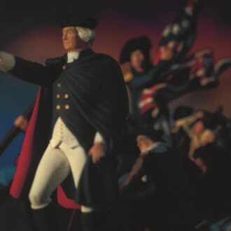 David Levinthal, Washington crossing the Delaware (detail), from the series History, 2013, archival pigment print, 61 x 79 inches, Smithsonian American Art Museum, Gift of Donald Standford Rosenfeld, Jr. Courtesy of H’Art Museum © 2013 David Levinthal