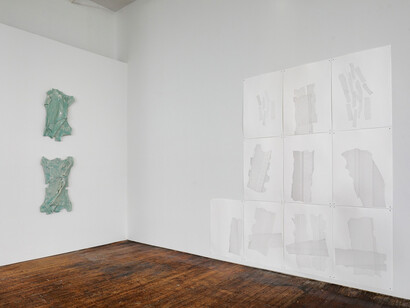 Lucy Skaer, Stacks and ledgers, exhibition view. Courtesy of Peter Freeman, Inc.