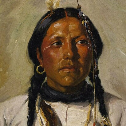 Joseph Henry Sharp, "Caballo corredor", óleo sobre lienzo, 1897