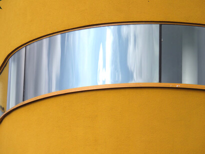 A striking view of Wall House II in Groningen, Netherlands, showcasing Hejduk’s signature geometric forms and bold architectural lines