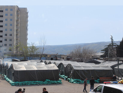Camp de réfugiés à Karavi, Grèce, 2 avril 2014