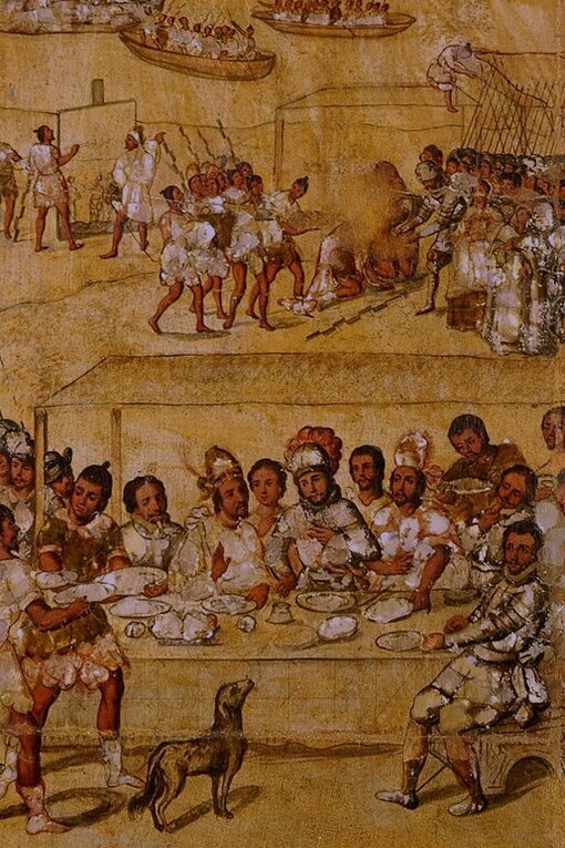 "La conquista de México: Tabla I", Miguel González