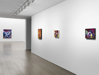 Katherina Olschbaur, I spend all day waiting for the night, exhibition view. Courtesy of Perrotin