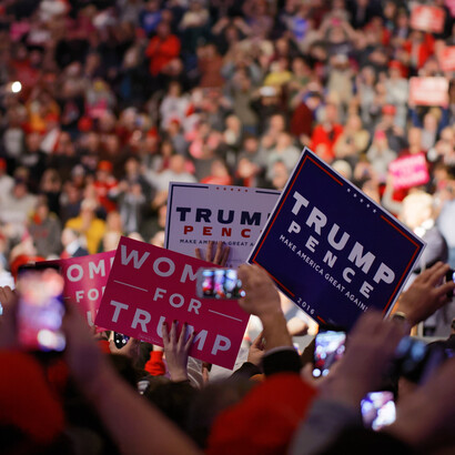 Trump supporters gathered in Hershey, Pennsylvania, USA, in 2016