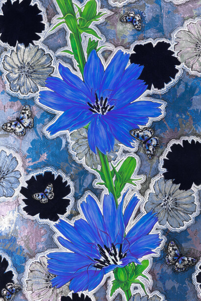 Sarah Fairchild, Flower remedy - chicory, 2025. Courtesy of Beeler Gallery