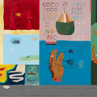 Kenny Rivero, No ice (Sin yellow) (detail), 2025. Courtesy of Charles Moffett Gallery