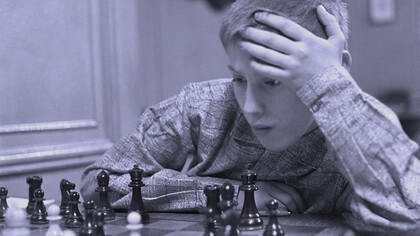 Schachlegende Bobby Fischer im Alter von 13 Jahre