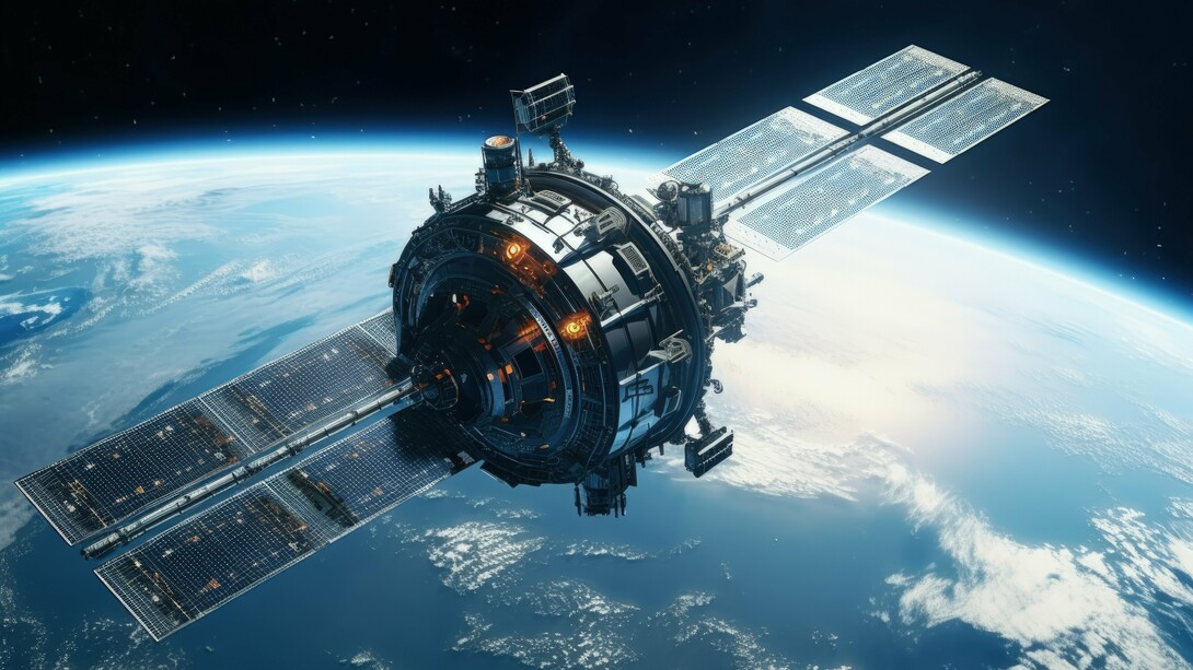 A satellite circling Low Earth Orbit, symbolizing the strategic importance of LEO in modern global communications and defence