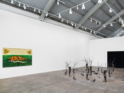 Antonio Obá, Nascimento, vista da exposição. Cortesia de Mendes Wood DM