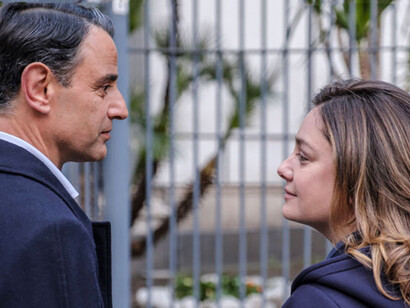 Nella foto Giovanna Mezzogiorno (Alice McNellis) e Vincenzo Amato (Marc Bennet) in una scena del film "Tornare", diretto da Cristina Comencini