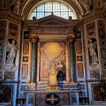 Roma, Chiesa del Gesù, terza cappella a destra, degli Angeli, Federico Zuccari, I Sette Arcangeli adoranti la Trinità, ph. Angelica Maria Luciani