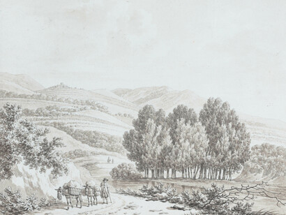 Daniël Dupré, Auf dem Weg von Tivoli nach Vicovaro (detail), 1793. Mit freundlicher genehmigung der Gemäldegalerie