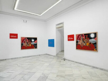 Álvaro Barrios, La multiplicación de los cuadros, vista de exhibición. Cortesía de la La Galería Fernando Pradilla