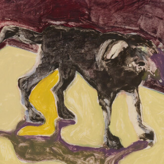 Fritz Scholder, Mad dog at Taos #1 (detail), n. d. Courtesy of LewAllen Galleries
