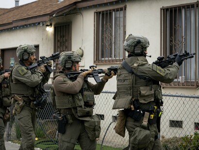 Immigration and Customs Enforcement (ICE) Enforcement and Removal Operations (ERO) in Los Angeles, California, June 12, 2025