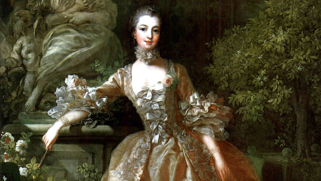 François Boucher, Madame de Pompadour (1759, detalle)