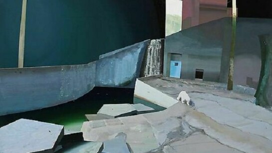 Siobhan McBride, Habitat, 2013, Gouache on paper on panel, 16 x 20 inches