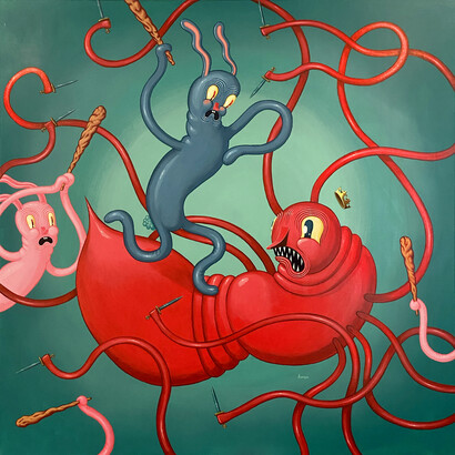 Travis Lampe, The whompers. Courtesy of Corey Helford Gallery