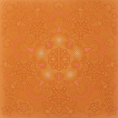 Dodecad 5, housepaint on canvas, 120 × 120 cm, Mark Weighton, 2015