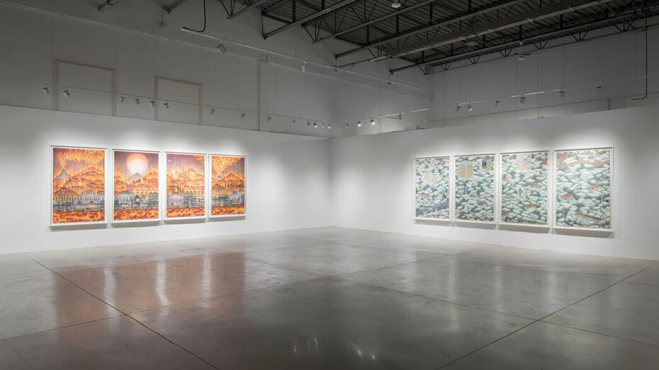 Simon Hughes, The fire, the flood and all the feelings, vue de l'exposition. Avec l'aimable autorisation de la Blouin Division