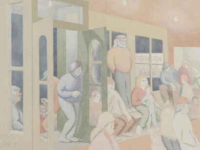 David Byrd, Auction crowd, 1990. Courtesy of Anton Kern Gallery