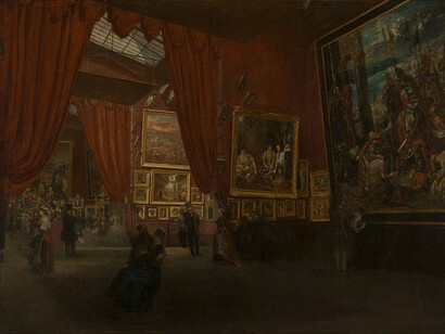 Exposition des œuvres d’Eugène Delacroix, à la galerie Martinet, boulevard des Italiens, en 1864 by Ed. Albertini (active 1864). Musée Carnavalet, Paris, France