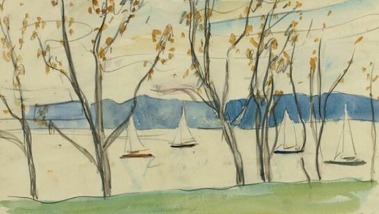 Paul Maze, The Solent from Bembridge, watercolour, 10 x 14 inches