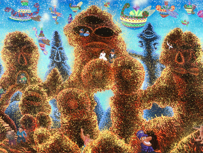 Hervé Di Rosa, L'été des idoles (detail), 2025. Courtesy of Galerie Templon