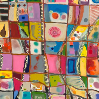 Uman, Grid painting #9 (detail), 2025. Courtesy of Nicola Vassell Gallery