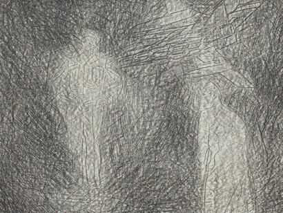 Joseph Nechvatal, No future (detail), 1983. Courtesy of Magenta Plains Gallery