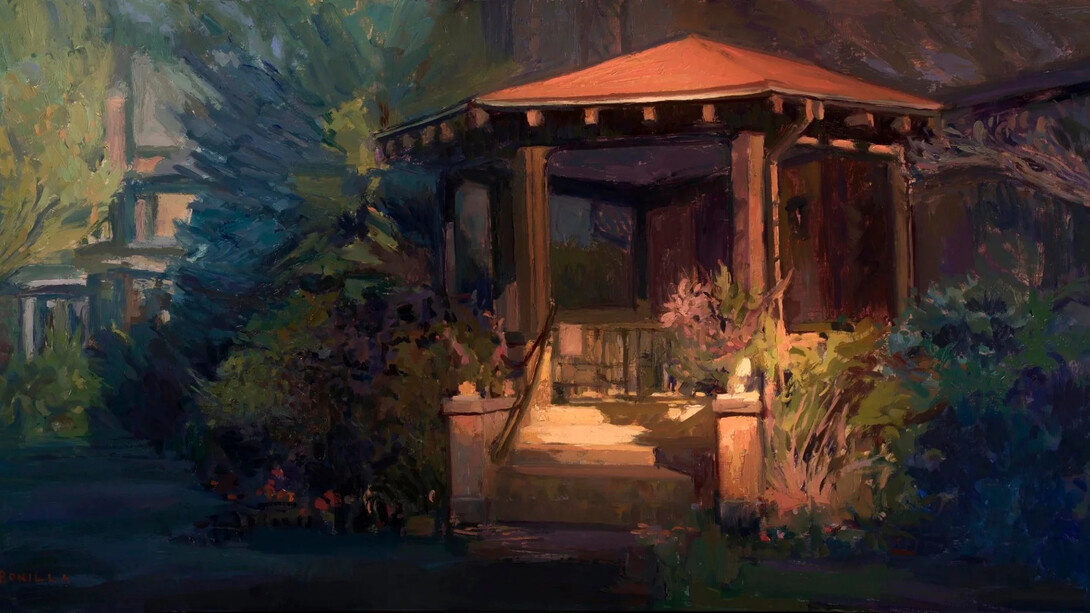 Raymond Bonilla, Last light on Bidwell (detail). Courtesy of Momentum Gallery