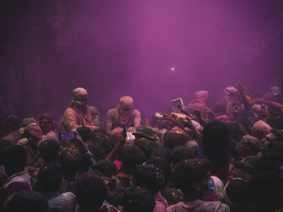 People enjoying the vibrant celebrations of the Hindu Holi festival