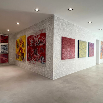 Mr Doodle, Doodle frenzy, vista de exhibición. Cortesía de Villazan