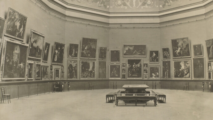 J. Laurent y Cía, Vista de la sala de la reina Isabel en el Museo del Prado, 1892 - 1899. Cortesía del Museo del Prado