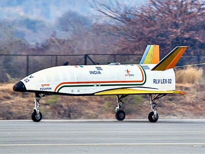 L’atterraggio del primo veicolo di lancio riutilizzabile (RLV) della Agenzia Spaziale Indiana ISRO: (Credit:ISRO)