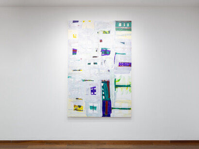 Willy Kautz, Contra-pintura gravitacional, exhibition view. Courtesy of Proyectos Monclova