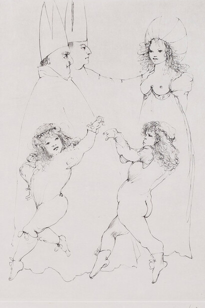 Leonor Fini, Subject 14 (86/100) (detail), c. 1968–1972. Courtesy of West Chelsea Contemporary